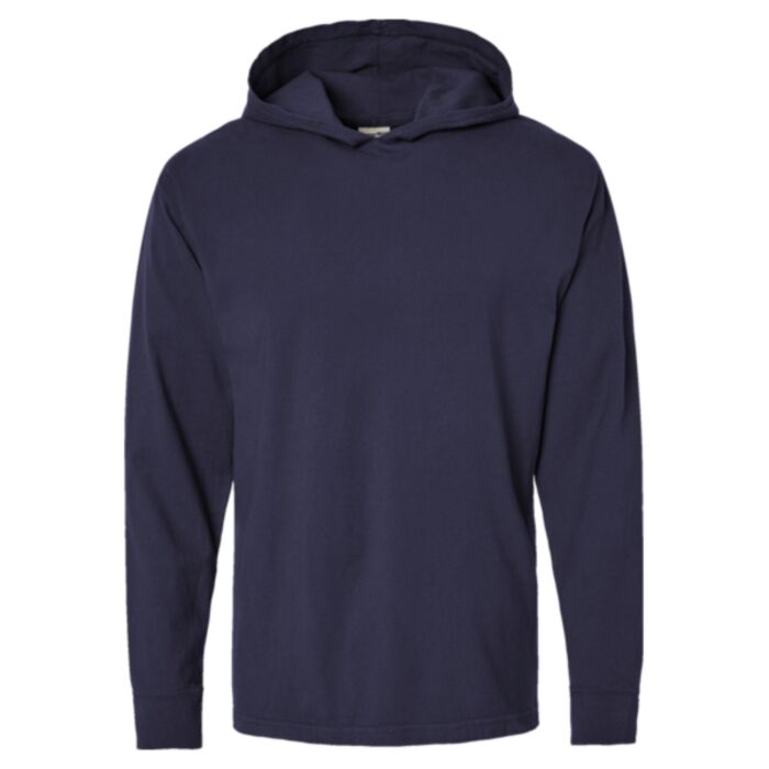 Garment-Dyed Jersey Hooded Long Sleeve T-Shirt Thumbnail