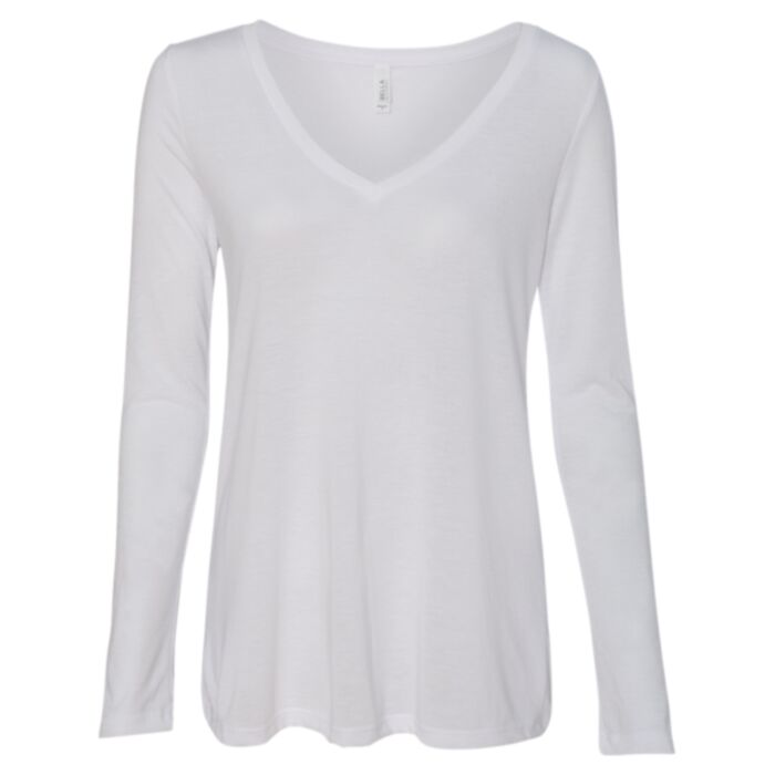 Women's Flowy Long Sleeve V-Neck Tee Thumbnail