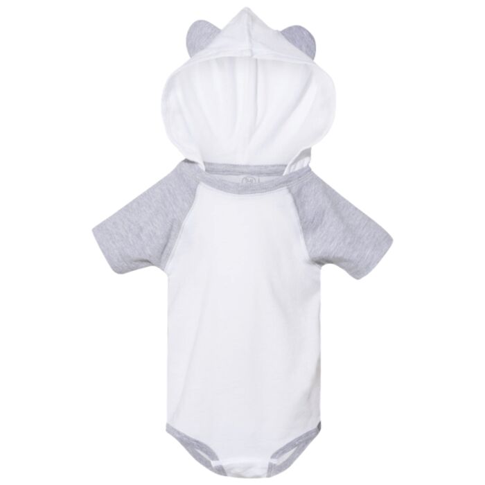Infant Fine Jersey Raglan Bodysuit with Hood & Ears Thumbnail